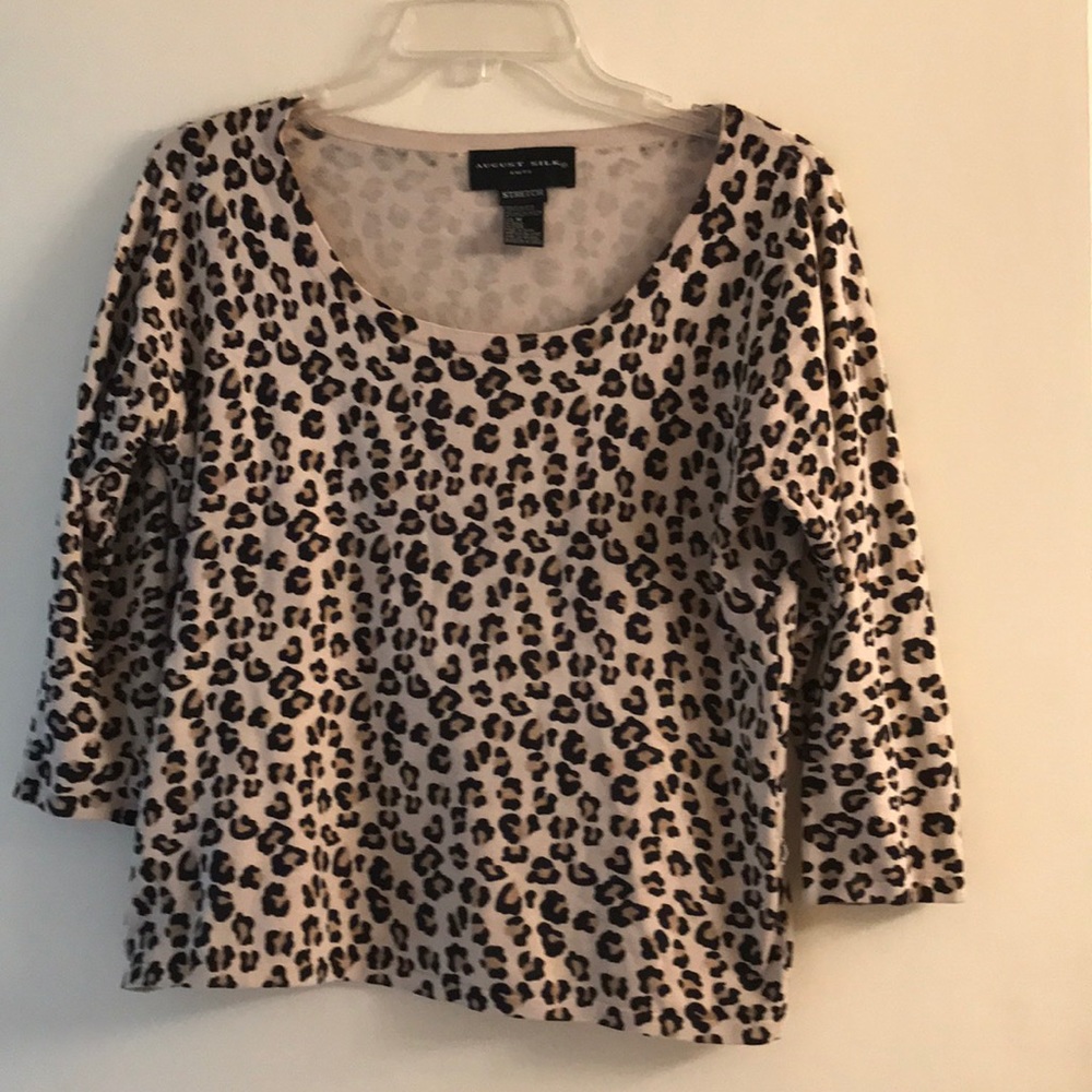 August Silk 75%silk leopard print sweater
